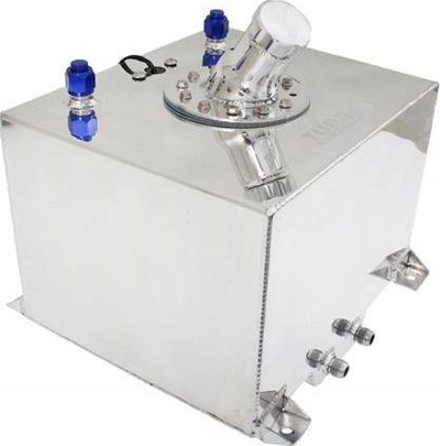 Rezervuar karburanti TurboWorks 50L, alumin, me sensor, ngjyrë argjendi