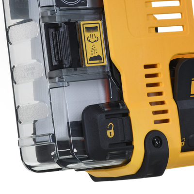 Sistem thithës pluhuri Dewalt D25303DH XJ, për çekiç rrotullues 18V, filtër HEPA, i verdhë
