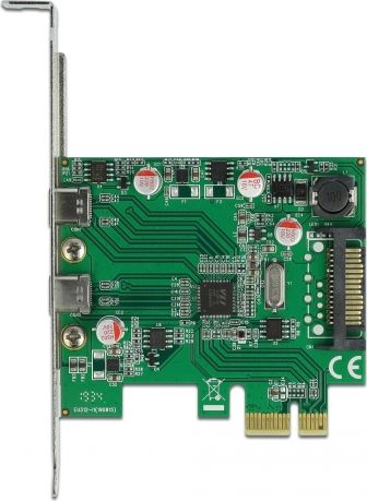 Kartë kontrolli Delock 90493 PCIe 2.0 x1, 2x USB C 3.2 Gen 1, 5 Gbps, e zezë