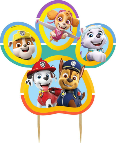 Qirinj dekorativë Paw Patrol, set me 4 copë, për tortë, shumëngjyrësh