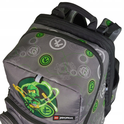 Çantë shpine Lego Ninjago Petersen, çantë shkolle për kalamaj, gri