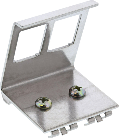 Kornizë Keystone InLine për shina DIN, 2 porta, metal, ngjyrë argjendi