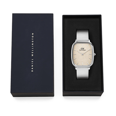 Orë dore për goca Daniel Wellington Marlon Wire Linen Silver DW00100812, e argjendtë