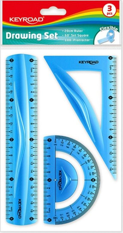 Set gjeometrik Keyroad Flexible Medium, 3 copë, plastikë fleksibël, shumëngjyrësh