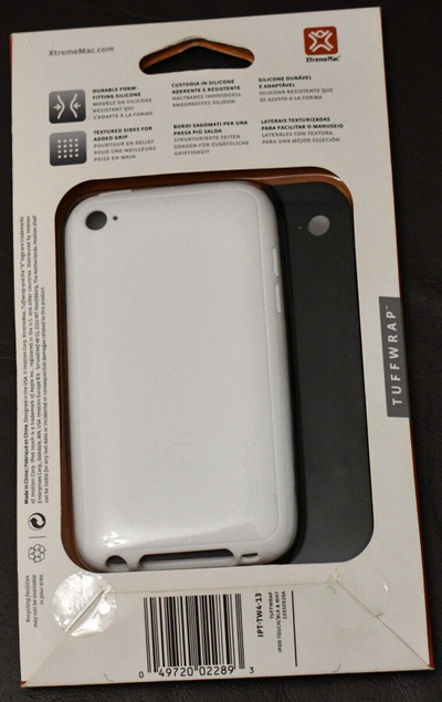 Mbulesë silikoni Xtrememac Tuff Wrap për iPod Touch 4G, set me 2 copë, e zezë edhe e bardhë