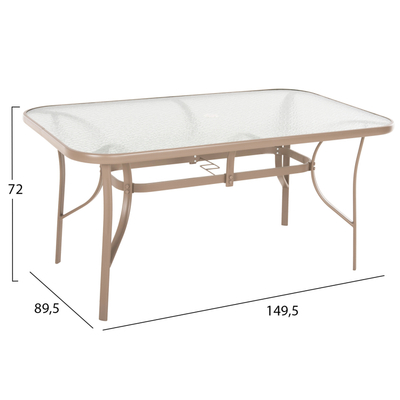 Tavolinë ngrënieje Bruno me vrimë për çadër 150x90x72Hcm (HM5145.14)