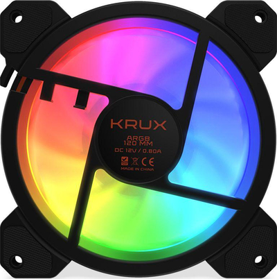Ventilatorë Krux Lunar ARGB KIT 3x120 mm, 12 V, i bardhë/ zi