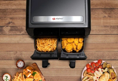 Фритеза со воздух Alpina Double Airfryer, 8L, 1700W, црна