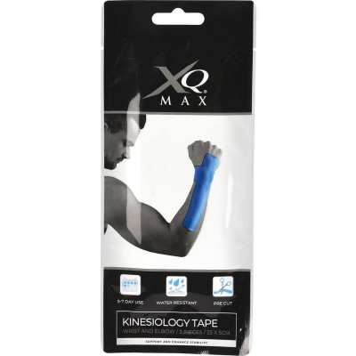 Shirit kinezio XQ Max për kyç dhe bërryl, 25x5cm, 3 copë, blu