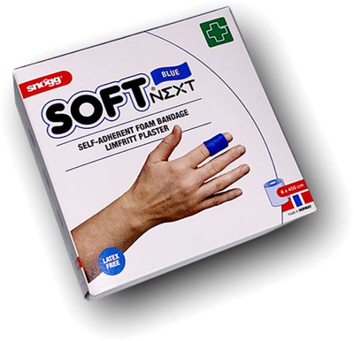 Fashë vetëngjitëse Snögg Soft Next, 6cm x 4.5m, pa latex, blu