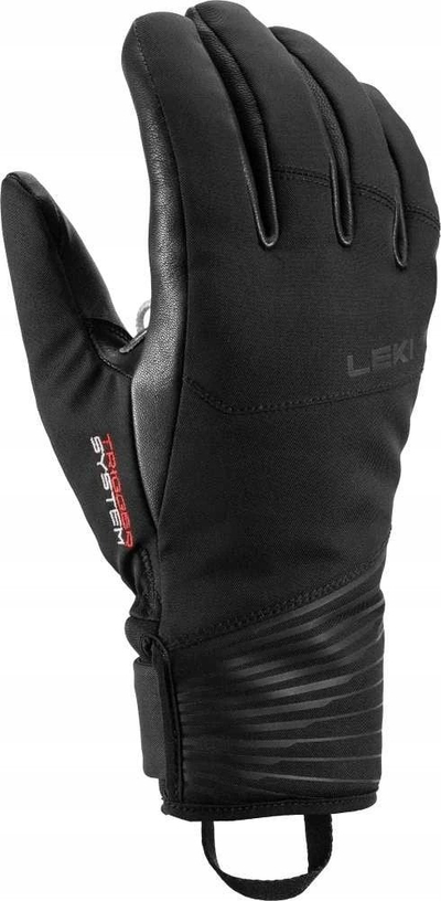 Doreza skish LEKI Sparrow 3D për goca, softshell, të zeza, numri 7