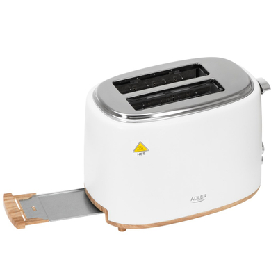 Toster ADLER AD 3225, 2 feta, 800W, funkcioni grill, i bardhë