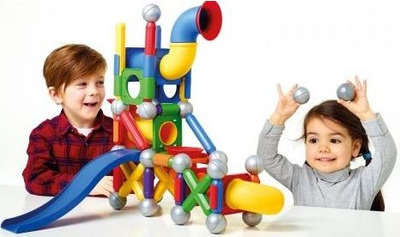 Set ndërtimi magnetik SmartMax Mega Ball Run, pistë për topa, 3+ vjeç, shumëngjyrësh