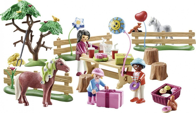 Set lodrash Playmobil Country Pony Farm Birthday Party 70997, 81 copa, për kalamaj 4-10 vjeç, shumëngjyrësh