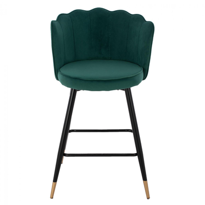 Stol velvet + metal 50×50×90 cm (HM8736.03), gjelbër