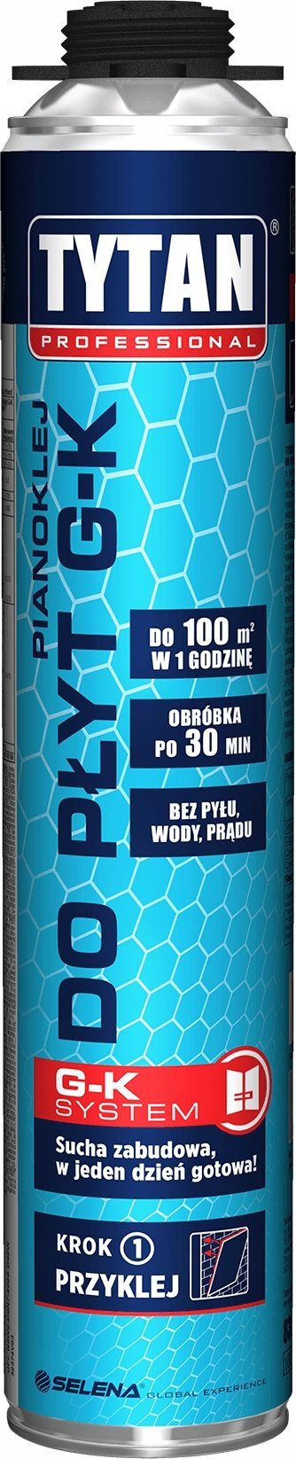 Ngjitës shkumë për pllaka gipsi Tytan Professional Piano, 840ml, poliuretani, blu