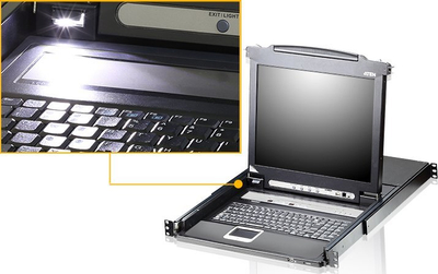 Konzolë KVM Aten CL5708M, 17", 8 porta, e zezë
