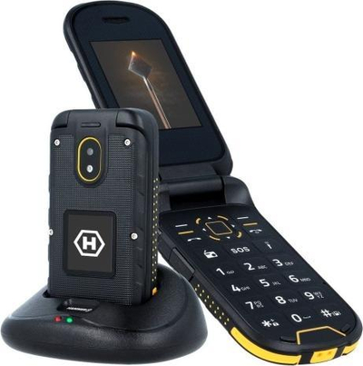 Telefoni myPhone HAMMER Bow, Dual SIM, i fortë, zi me të verdhë