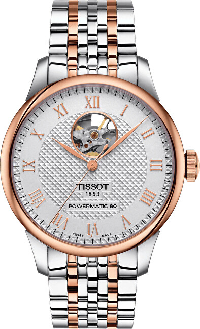 Orë Tissot Le Locle Powermatic 80 Open Heart T006.407.22.033.02, e argjendtë