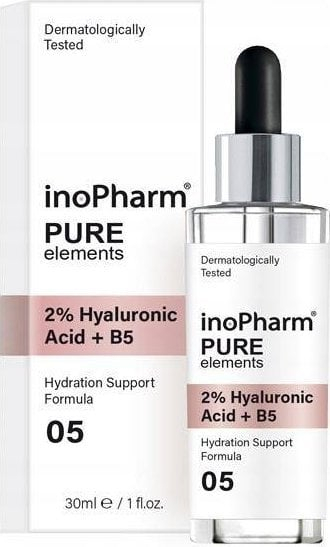 Serum fytyre INOPHARM Pure, 2% acid hialuronik, vitaminë B5, 30ml