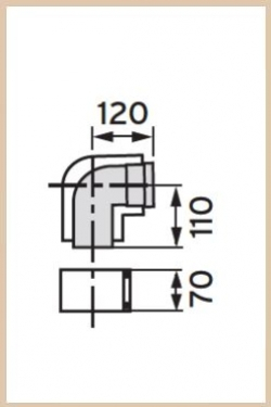 Gyp këndor koncentrik Vaillant DN80/125 87°, model 303210, i bardhë