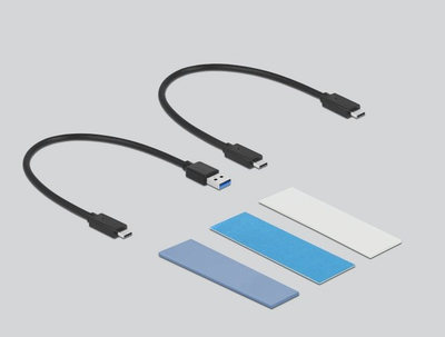 Kuti e jashtme SSD Delock 42638, M.2 NVMe SATA, USB C 3.2 Gen 2, metalike