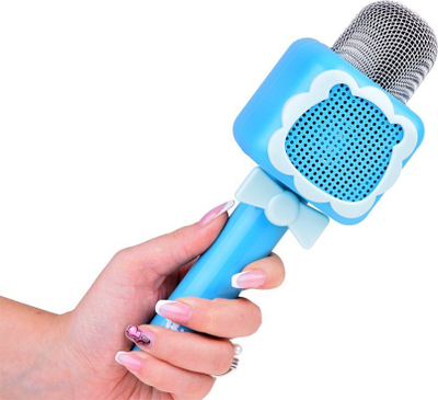 Mikrofon karaoke wireless J-IN0168 NI, Bluetooth, bateri 1200 mAh, blu