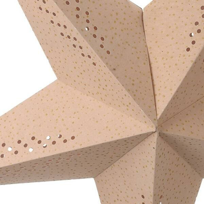 Yll dekorativ Home Styling Collection Lighted Star Velvet Beige Hanging, 75 cm, për varje, bezhë