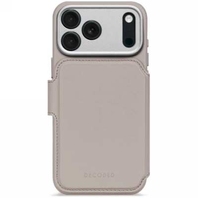 Këllëf‑portofol lëkure Decoded Leather Wallet për iPhone 17 Pro, MagSafe, blu