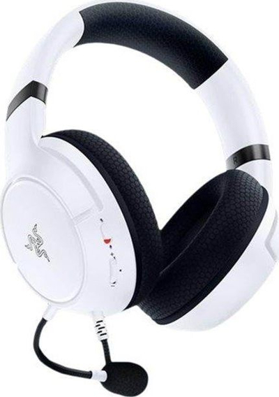 Гејминг слушалки со микрофон Razer Kaira X, со кабел, бели и црни