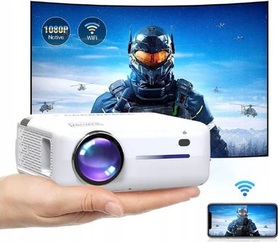 Projektor Zenwire FHD Multimedia, 1080p, 8000 lm, WiFi me Android 9, i bardhë