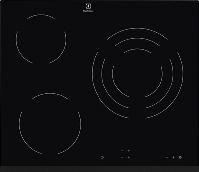 Pllakë qeramike e integrume Electrolux EHF6232FOK, 60 cm, 5700W, 3 zona, e zezë