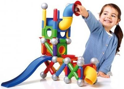 Set ndërtimi magnetik SmartMax Mega Ball Run, pistë për topa, 3+ vjeç, shumëngjyrësh