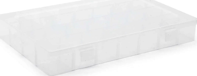 Kuti organizuese HobbyBox, 28 ndarje, transparente