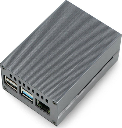 Kuti alumini OEM për Raspberry Pi 4B, me ventilator, gri