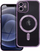 Mbështjellës telefoni Electro Mag Silicone për iPhone 12, me MagSafe, vjollcë transparent