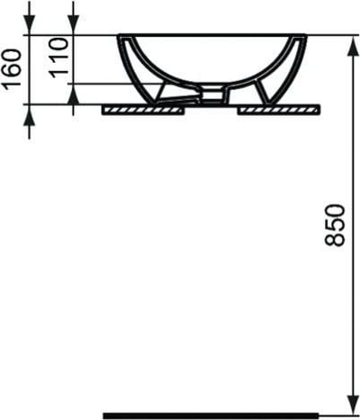 Lavaman Ideal Standard Strada 60cm, montim mbi banak, pa vrimë rubineti, i bardhë
