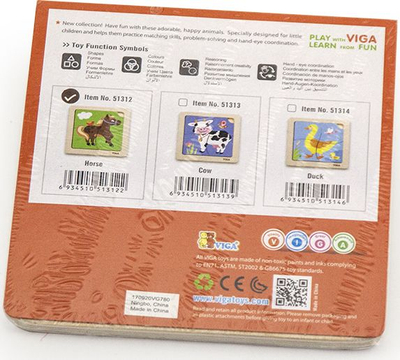 Puzzle druri Viga 51312, në dërrasë, me kalë të vogël, shumëngjyrësh