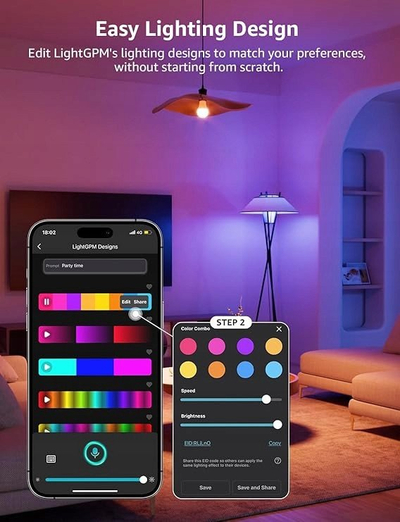 Llambë inteligjente Lepro B1 AI Smart Bulb, E27, 806 lm, shumëngjyrëshe