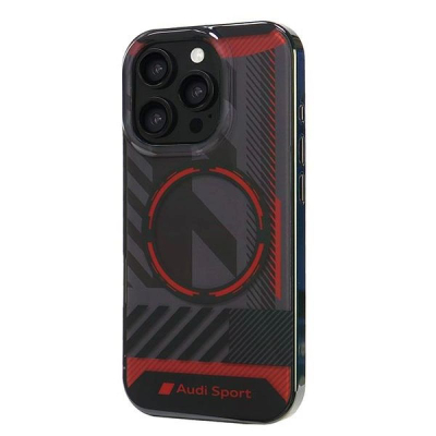 Kapak telefoni Audi Sport IML Hardcase për iPhone 16 Pro 6.3", MagSafe, kuqe e zi
