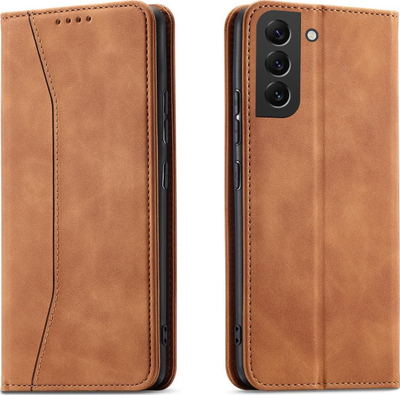 Këllëf telefoni Hurtel Magnet Fancy Case Samsung Galaxy S23+, tip portofol, me qendrim, kafe
