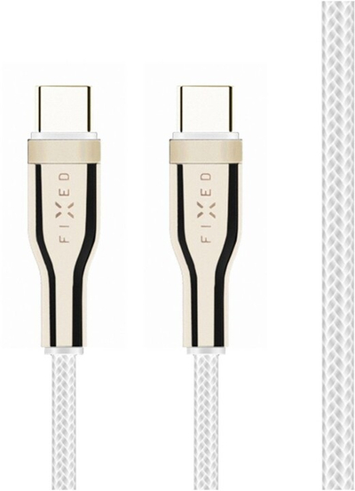 Kabllo FIXED USB-C - USB-C, USB 2.0, PD 100W, 1.2m, e bardhë