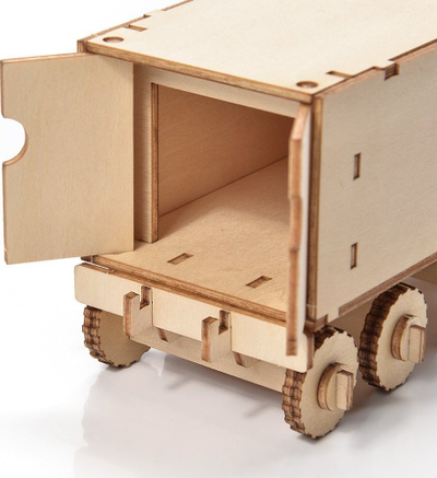 Puzzle druri 3D Nice-idea Truck, model kamioni, montim me dorë, ngjyrë druri natyrale