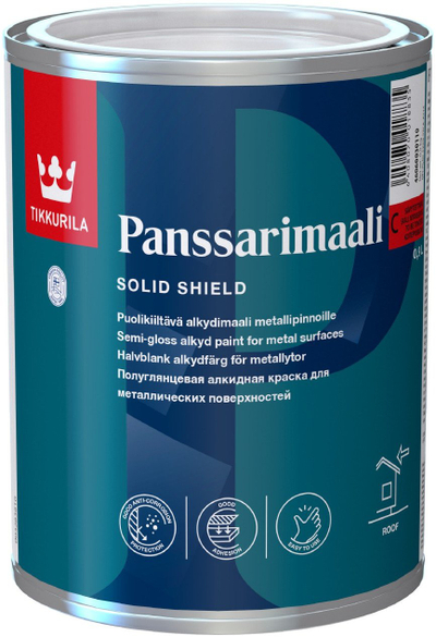 Bojë metalike Tikkurila Panssarimaali C, alkide gjysmë e shkëlqyeshme, 0.9L, blu