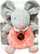 Lodër pelushi Tulilo Rattle Mouse, 18cm, për bebe, gri rozë