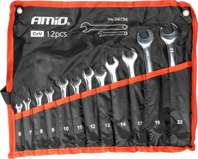 Set çelësash AMiO 04194, 12 copa, krom vanadium