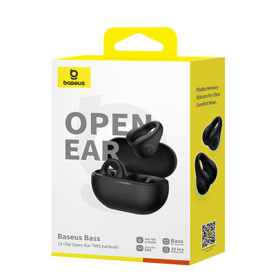 Kufje wireless Baseus Bass 15 Clip, TWS, Bluetooth 5.4, të zeza