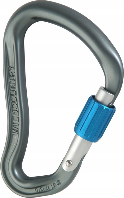 Karabiner ngjitjeje Wild Country Ascent HMS, mbyllje me vidë Keylock, 12 mm, gri e errët kaltërosh