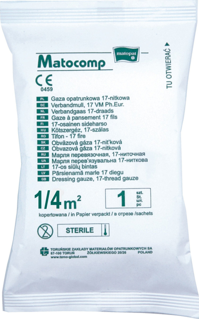 Garzë sterile Matopat Sterile Gauze 1/4 m2, 17N, e bardhë