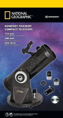 Teleskop reflektor National Geographic 114/500 Compact Dobsonian, zmadhim 25x 83x, i zi